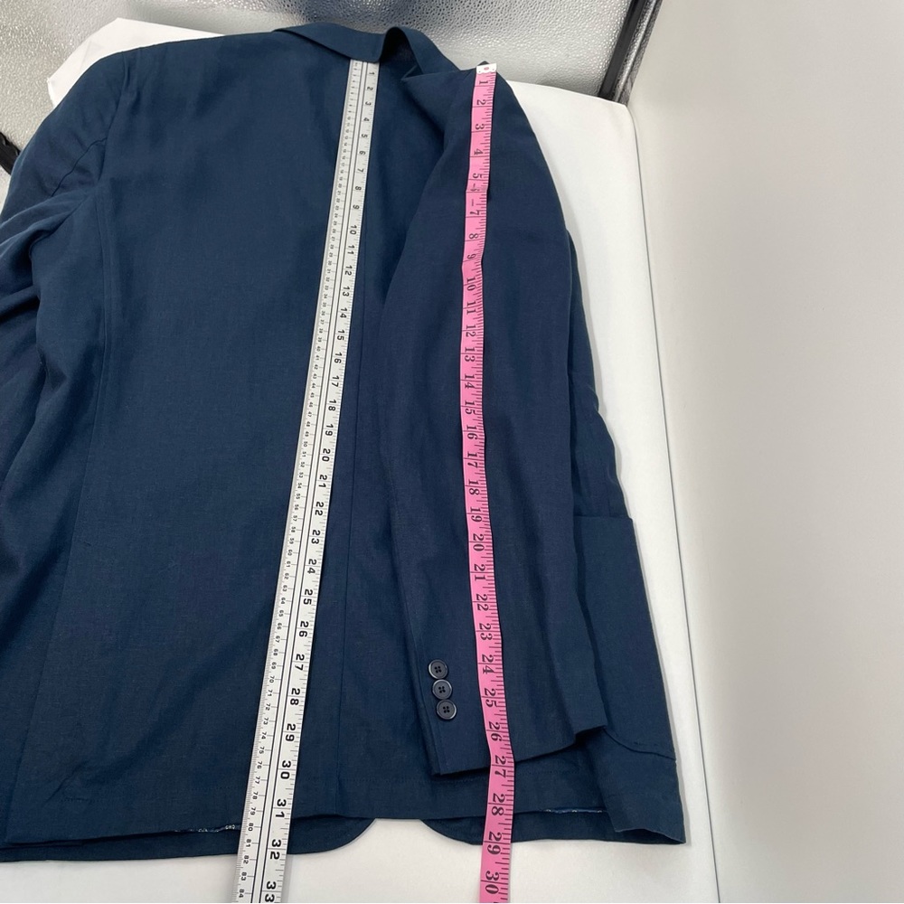 NWT Alan Flusser Alex1 Sport Coat Blazer Men’s L Navy Linen Blend Unstructured - Picture 6 of 9